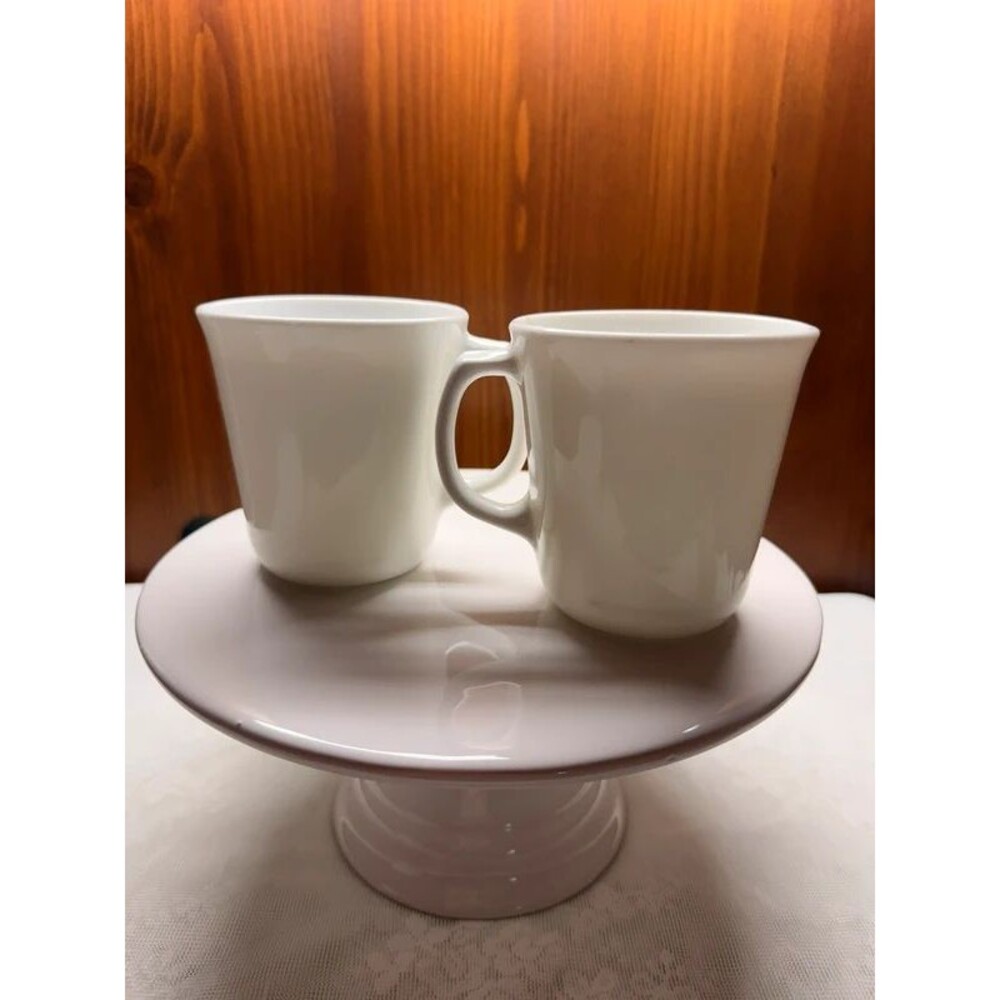 Vintage Corning White Coffee Mugs – Set of 2